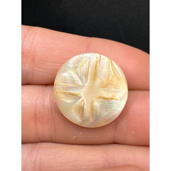 Vintage Mother Of Pearl Brooch Earrings Set Screw‎ Back - Picture 6 of 9